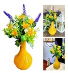 Artificial Flower in Mustard Yellow Vase - Ornament, Bathroom and Living Room Accessorie by Flourish