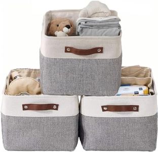 [3-Pack] Large Nursery Storage Baskets,H HOME-MART Foldable Storage Basket Storage Open Basket Bin Set (Small-3 Pack-31*21*16cm)