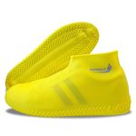 Waterproof Silicone Rubber Shoe Covers for Rain - Non-Slip, Water-Resistant, Outdoor/Cycling/Hiking, for Men, Women, Kids (Yellow, Medium)