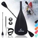 LEDONNE SUP Paddle Adjustable 3-Piece or 4-Piece Stand Up Paddle Floating Lightweight Portable Kayak Paddle Alloy Paddleboard Oar with 2 Nylon Blades for Surfing, Floating, Water Sport