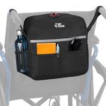 JOYTUTUS Wheelchair Backpack Bag, Wheelchair Bags with Cup Holder to Hang on Back, Wheelchair Accessories Bag for Wheelchair Users, Wheelchair Pouch with Reflective Stripe and Shoulder Straps