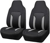 CAR PASS CarGrand Universal 3D Air Mesh-100% Breathable Sporty Bucket Car Seat Cover Front Seats only, Airbag Compatible,Fit Automotive SUV Truck Sedan Women(High Back Front 2 Piece Black Gray )