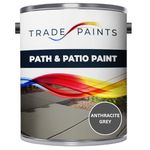 Path & Patio Floor Paint - 5 Litre - Ideal For Stone & Concrete - Smooth Attractive Finish - Use On Garden Patio & Pathway Flags - UV Resistant - Easy To Apply (Anthracite Grey)