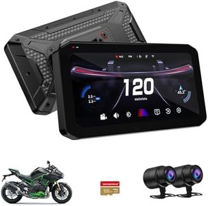 Mogico T7 Motorcycle GPS Navigator Wireless CarPlay Android Auto Blind Spot Detection Smart Riding System, 6.25" Touch Screen, Dual 2K Dash Camera, Tire Pressure Sensor, Mirror Link, IP67, BSD