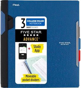 Five Star Advance Spiral Notebook, 3 Subject, College Ruled Paper, 150 Sheets, 11" x 8-1/2", Blue (73138)