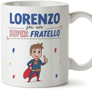Mugffins Tazza Personalizzata in ceramica per FRATELLO 11 oz / 350 ml - In italiano - Sei Super! - Idea regalo per compleanno, anniversario, natale