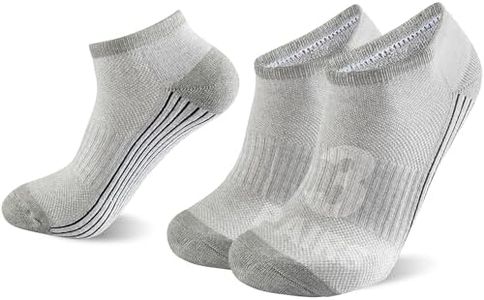 Sunew Athletic Bamboo No Show Socks, Womens Casual Ankle Comfortable Bamboo Fiber Socks for Training Work Fitness Golf Tennis 3 Pair Gray S