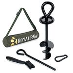 ROYAL PAW Dog Tie Out Stake - Heavy Duty Dog Stake for Large Dogs up to 125 lbs, Dog Stakes for Outside, Dog Anchor, and Dog Gadget | Use Any Dog Tie Out Cable or Dog Yard Leash (MB1-Midnight Black)