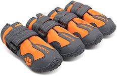 TRUE LOVE Dog Shoes Waterproof Anti-Slip Rain Boots with Reflective TLS3961 (Orange,1#)