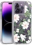 Rifle Paper Co. iPhone 14 Pro Case [Works with Wireless Charger] [10ft Drop Protection] Cute iPhone Case 6.1" with Floral Pattern, Anti-Scratch Tech, Shockproof Material, Slim Fit - Willow