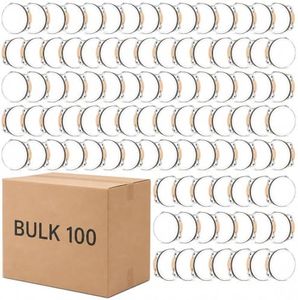 2026 New100-Pack 4" Mini Blank Tambourines – Wooden Handheld Percussion Instruments with 3 Metal Jingles for DIY Wedding Favors, Church Worship, Classroom Music, Birthday Parties & Group Activities