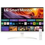 LG 32SR75U, 32 inch (81.28 cm), 4K UHD 3840 x 2160, White, HDR10, WebOS, USB Type-C, Apple AirPlay 2, Screen Share, Bluetooth, Built-in Speaker, Height Adj., HDMI, USB, Remote Control Smart Monitor