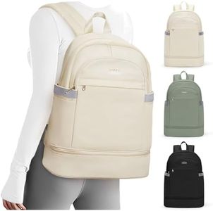 coofay Gym Backpack For Women Waterproof Backpack With Shoe Compartment Travel Backpack Sports Backpack Large Gym Bag, Q-beige-large, Classic