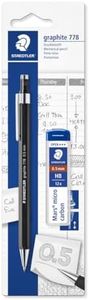 STAEDTLER 7785ABK25D Graphite Mechanical Pencil 778 0.5mm Pack of 1 + Refill Leads
