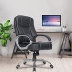 Green Soul Vienna Premium Leatherette Office Chair, Mid Back Ergonomic Home Office Executive Chair with Spacious Cushion Seat & Heavy Duty Metal Base (Black)