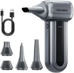 WOLFBOX MF60&MF70 Compressed Air Duster-110000RPM Super Power Electric Air Duster, 3-Speed Adjustable Rechargeable Cordless Air Blower with Fast Charging for PC Keyboard Cleaning, Car, Home (Gray)