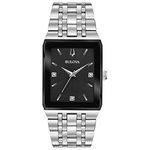 Bulova Men's Modern Quadra Quartz Silver-Tone Stainless Steel Bracelet (Model: 96D145)