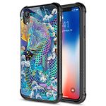 iPhone XR Case,9H Tempered Glass iPhone XR Cases for Men Boys, Rainbow Dragon Pattern Design Shockproof Anti-Scratch Case for Apple iPhone XR 6.1 inch Rainbow Dragon