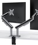Desktronic Dual Monitor Mount, Up to 34" & 8kg, 360° Rotation, Height Adjustable, Sturdy, Easy Install, for Large Screens, Ergonomic Design, Fits All VESA 75/100 Standards