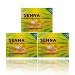 Set of 3 Pack Senna Pods Herbal 60 Laxative Tablet Relieve Constipation in Adults & Children Over 12 Years