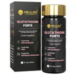 Healeo Glutathione Forte 1200mg with 99% Pure Glutathione, Hyaluronic Acid, ALA, Vitamin C, Aloe Vera For Glowing Skin - Acne Scar & Dark Spot Removal Supplement - Lab Tested - 30 Veg Tablets