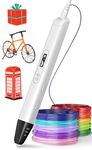 3D Printing Pen with LED Display, 1.75mm 3D Drawing Pen with 10 Colors PLA Filaments, Stencil Template, Charger, Art & Craft Kit, Cool Stuff