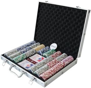 THUNDERBAY 500 Clay Composite Poker Chips Set with Aluminum Case, Two Decks of Playing Cards, Dealer and Blind Button&5 Dices for Poker, Texas Hold'em, Blackjack, Casino Games at Home