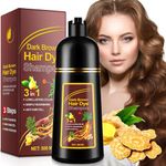 Dark Brown Hair Dye Shampoo, Hair Dye Shampoo 3 in 1 for Gray Hair Coverage Herbal Hair Dye Shampoo Natural Dark Brown Hair Color Shampoo for Women Men