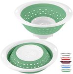 QiMH Collapsible Colander and Strainer, 5 Quart(1.25 gal) BPA Free & Dishwasher-safe Silicone Foldable Strainer, Heavey Duty Kitchen Drainer Basket for Pasta, Veggies and Fruits