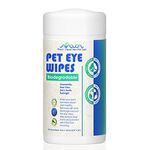 Arava Pet Eye Wipes - for Dogs Cats Puppies & Kittens - 100 Count – Natural - 100% Biodegradable - Removes Dirt Crust and Discharge - Prevents Tear Stain Infections & Irritations - Soft & Gentle