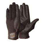 AK Horse Riding Gloves in Real Full Grain Soft leather Unisex & For All Seasons (Brown, L)