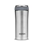 Milton Optima 350 Thermosteel Hot and Cold Flask, 350 ml, Silver | Vacuum Insulated | Rust Proof | Leak Proof | Tea | Coffee | Juice