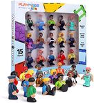 Playmags Magnetic Figures-Community Figures Set of 15 Pieces - Play Magnetic Tiles - STEM Toys Children - Magnetic Tiles Expansion Pack- Compatible w Other Brands