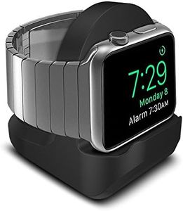 AWINNER Compact Stand Compatible with iWatch Series 4,Series 3, Series 2, Series 1 - Nightstand Mode Compatible - Support Stand with Integrated Cable Management Slot (38mm & 42mm Compatible) (Black)