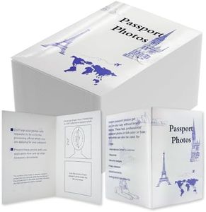 200 Pack Passport Photo Holder with Closed Design, Thick Paper with Glossy & Matte Coating, 5.31x3.54 Inches, 2 Slots for Passport Photos - for Office, Travel & Customer Delivery