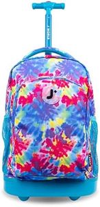 J World New York Sunny Rolling Backpack for Kids and Adults, Tie Dye, One Size, Sunny Rolling Backpack for Kids and Adults