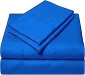 HUNTER BEDDING 4 Piece Sheet Set - 40cm Deep Pocket and 100% Egyptian Cotton, Hotel Luxury Beddings 400TC Sheets and Pillowcases, Extra-Soft and Cool Bedsheets - Royal Blue Solid, Super King Size.