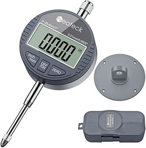 Neoteck DTI Electronic Digital Dial Indicator 1 inch/25.4 mm | Digital Probe Indicator Dial Test Gauge High Resolution: 0.0005 inch/0.01mm - Silver Gray