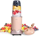 COOK WITH COLOR Personal Power Blender 600W, 24oz Capacity, BPA-Free Jar, Ice-Crushing Blades, Ideal for Smoothies & More, Anti-Slip Feet, Easy to Clean, Dusty Rose