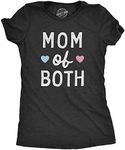 Womens Mom of Both T Shirt Funny Cute Mother's Day Son and Daughter Tee for Laides Funny Womens T Shirts Mother's Day T Shirt for Women Funny Nerd T Shirt Black - M