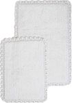 Crochet 2-Piece Bath Rug Set, White, 21" x 34" & 17" x 24"