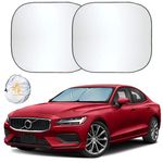 EcoNour 2-Piece Car Windshield Sun Shade | Sun Blocker for Car Windshield Reflects Heat and UV Rays | Foldable Automotive Interior Accessories for Sun Protection | Medium (28 x 31 inches)