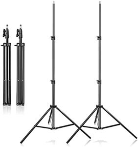 MSKIRA 6.8FT/210CM Photography Light Stand Adjustable Heavy Duty Metal Tripod Stand Support System with 1/4" Screw for Studio Kits, Lights, Softboxes, Umbrellas, Ring Light, Reflectors, Backdrops