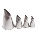DUORUI 4pcs Icing Piping Nozzle Tips Cream Cake Decorating Cupcake Fondant Cake Stainless Steel Narrow Opening Make Flower Rose Petal