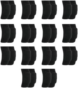 PEDOBALI 14 Pairs Volleyball Knee Pads Medium Black Soft Breathable Knee Braces for Men Women Dancers Yoga Running Football Skating Cycling Wrestling