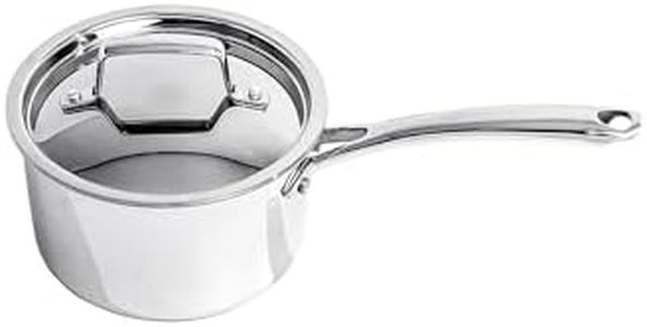 BergHOFF Professional Tri-ply 18/10 Stainless Steel Saucepan 8" 3 Qt. Safe Grip Handle Matching Lid Induction Cooktop Measurement Markings Inside Fast & Even Heat Oven Safe