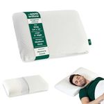 The White Willow Orthopedic Memory Foam King Size Neck & Back Support Sleeping Bed Pillow (24" L x 16" W x 5" H Inches)- Off White