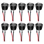 Twidec/10Pcs 12V Round Rocker Switch AC 6A/250V 10A/125V SPST 2 Pin 2 Position On/Off Toggle Switch for Car Boat Automotive RV Black with Pre-soldered Wires（Quality Assurance for 1 Years）KCD1-2-101-X