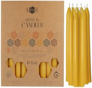 Danilovo Velas de Cera de Abeja Natural – Pack de Velas Cónicas, 10 Unidades – Velas de Cera Natural Sostenible - Velas de Larga Duración con Aroma a Miel – Velas de Candelabro para un Hogar Acogedor