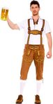 Music Legs Men's Bavarian Lederhosen, Brown, X-Large